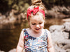 Infant Headwrap - Mini Trim Pom Pom Bow - Pumpkin Spice Baby Wisp