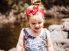 Infant Headwrap - Mini Trim Pom Pom Bow - Dusty Pink Baby Wisp