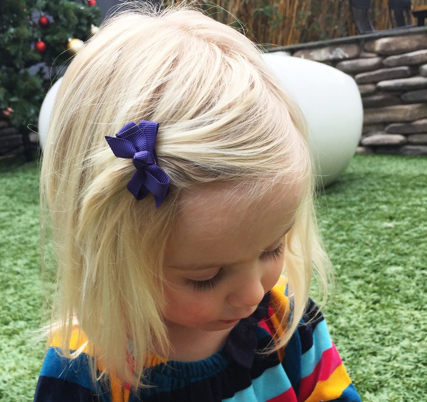 Small Snap Chelsea Boutique Bow - Single Hair Bow - Rosebloom Baby Wisp