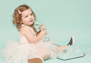Small Snap Charlotte Bow - Single Hair Bow - Ivory Baby Wisp