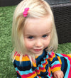 Grosgrain Tuxedo Bow Snap Clip - Single Hair Bow - Fuchsia Baby Wisp