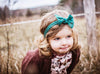 Nylon Bow Headband - Emerald Green Baby Wisp