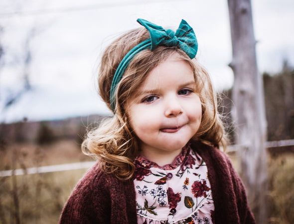 Infant Headwrap Nylon Bow Headband - Red Baby Wisp