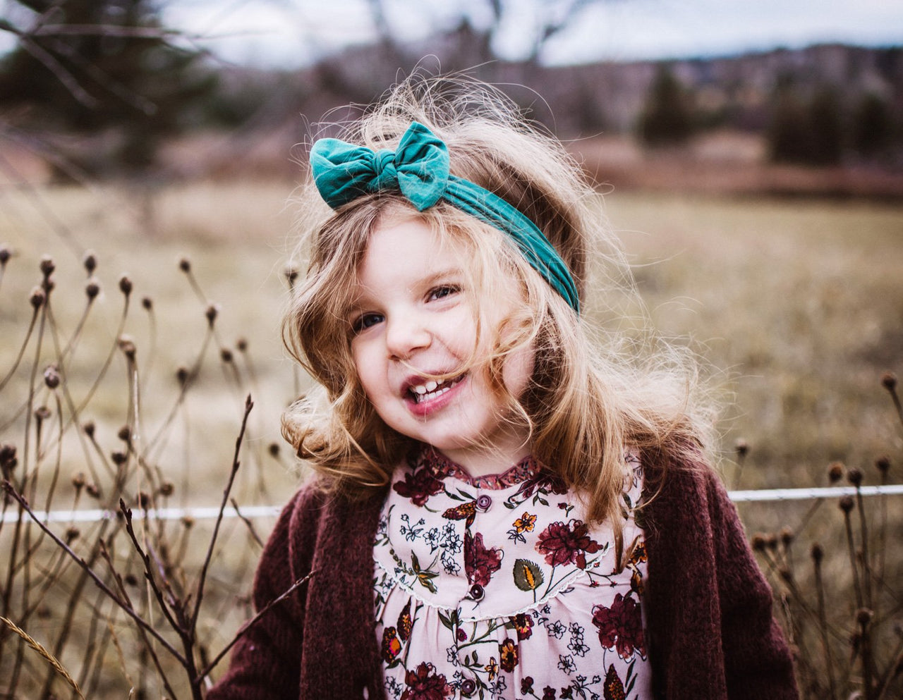 Infant Headwrap Nylon Bow Floral Headband - Arizona Baby Wisp