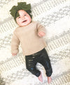 Lana Bow Headband - Extra Wide Infant Headwrap - Lavender Baby Wisp