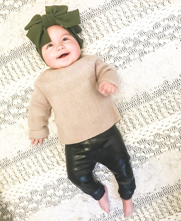 Lana Bow Headband - Extra Wide Headwrap - White Baby Wisp
