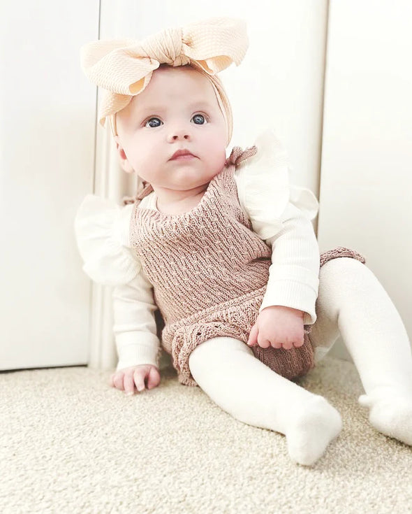 Lana Bow Headband - Extra Wide Infant Headwrap - Lavender Baby Wisp
