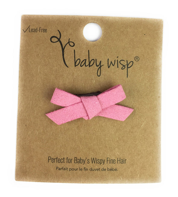 Mini Latch Wisp Clip - Hand Tied Faux Suede Bows Spring Palette Baby Wisp