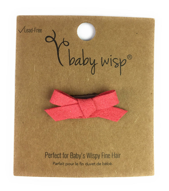 Mini Latch Wisp Clip - Hand Tied Faux Suede Bows for Fall Baby Wisp