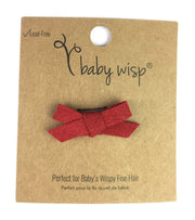 Mini Latch Clip - Hand Tied Faux Suede Hair Bows Baby Wisp