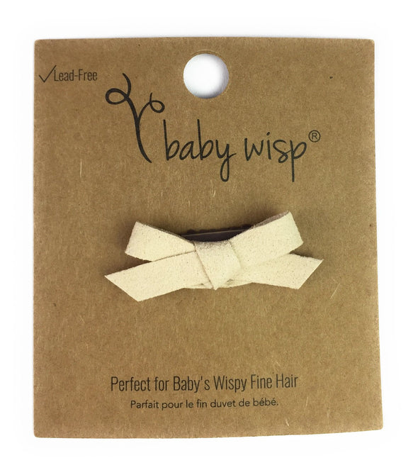 Mini Latch Wisp Clip - Hand Tied Faux Suede Bows Spring Palette Baby Wisp