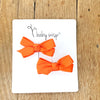 Snap Clip Barrette Pair - Orange Baby Wisp