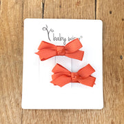 Snap Clip Barrette Pair - Pumpkin Spice Baby Wisp