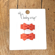 Snap Clip Barrette Pair - Pumpkin Spice Baby Wisp