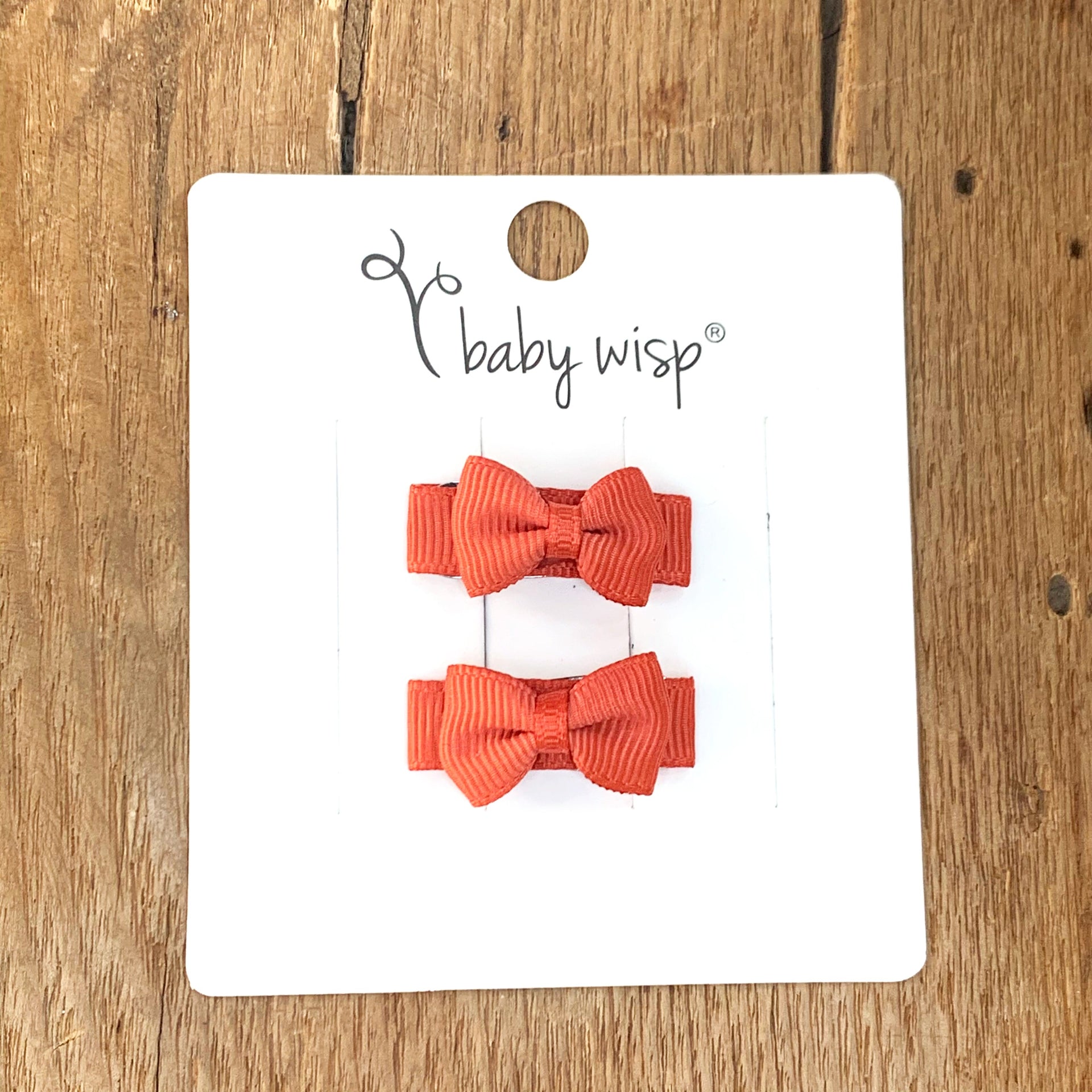 Snap Clip Barrette Pair - Pumpkin Spice Baby Wisp