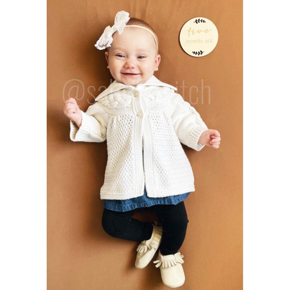 Lace Bow Headband for Babies - White Baby Wisp
