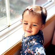 Medium Wisp Clip - Billie Jean Faux Suede Bow - White Baby Wisp