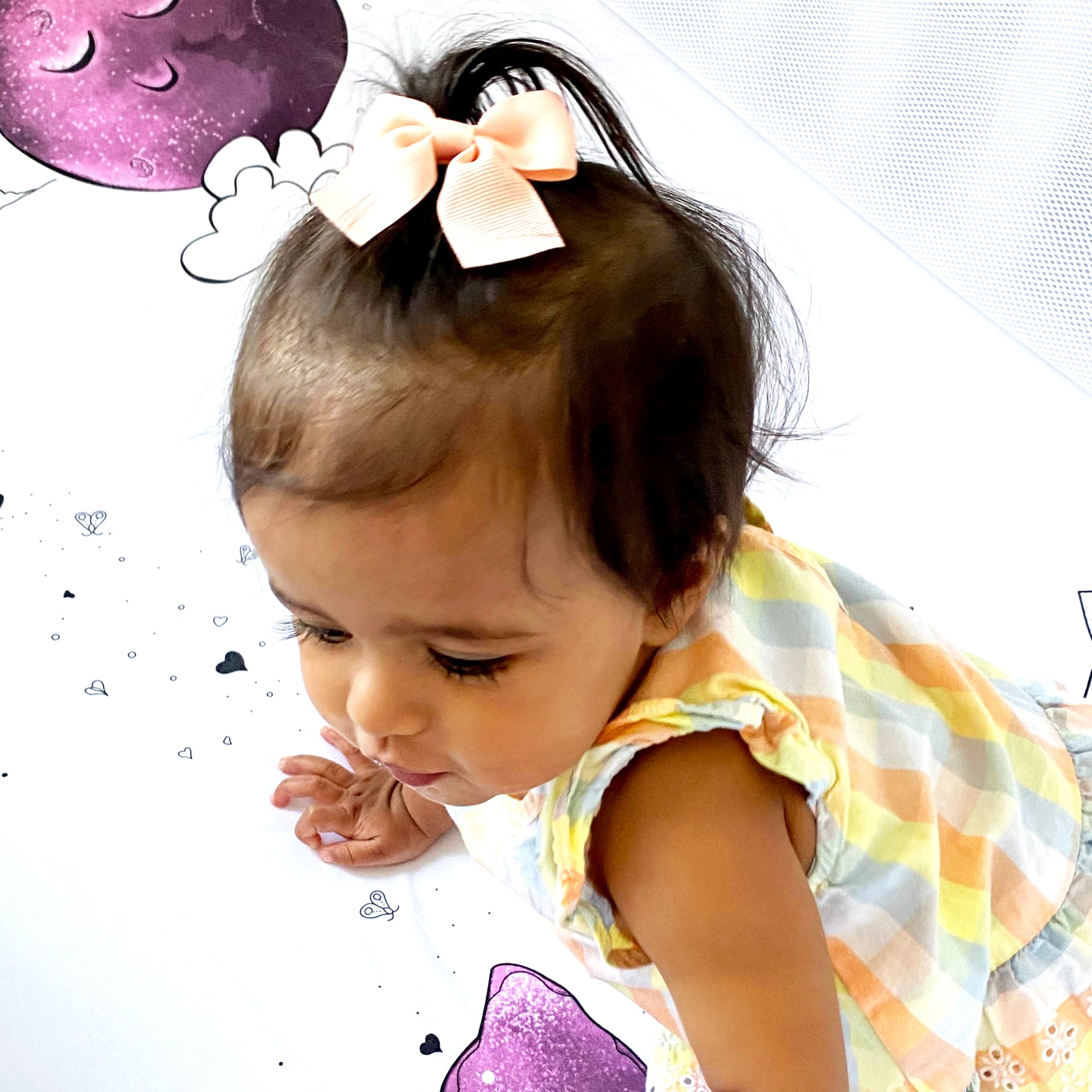 Pollyanna Toddler Ribbon Bows - Alligator Hair Clip - Lavender Baby Wisp