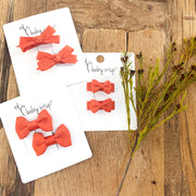 Snap Clip Barrette Pair - Pumpkin Spice Baby Wisp