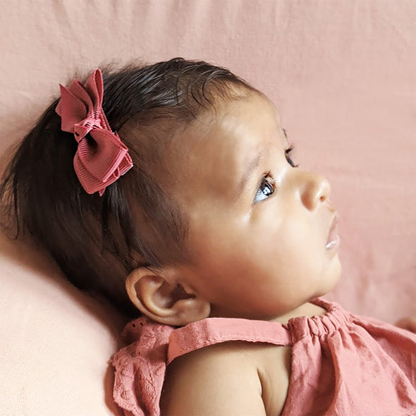 Aiyanna Toddler Bow - Alligator Hair Clip - Hot Pink Baby Wisp