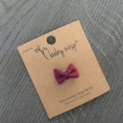 Mini Latch Tuxedo Grosgrain Bow - Maroon Baby Wisp