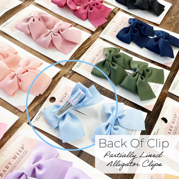 Pollyanna Toddler Bows - Alligator Hair Clips - Valentine Pair Baby Wisp