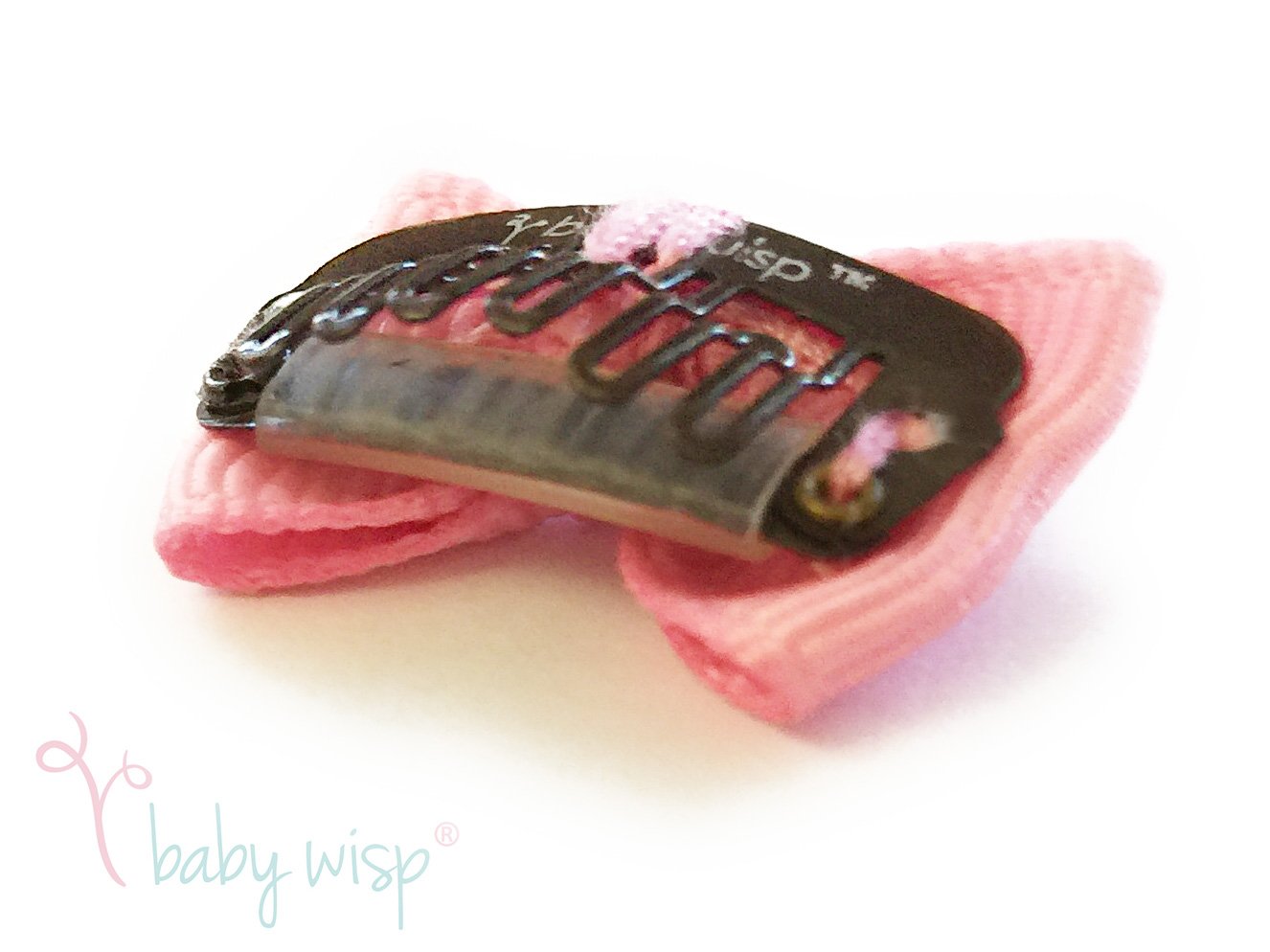 Mini Latch Wisp Clip - Charlotte Bow - Rose Quartz Blush Baby Wisp