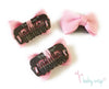 Tiny Wisp Clip Tuxedo Grosgrain Bow - Tangerine Orange Baby Wisp