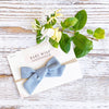 Baby Girls Headband Hand Tied School Girl Fabric Bow - Victoria - Blue Baby Wisp