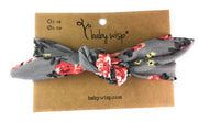 Top Knot Grey Floral Headband Baby Wisp