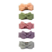 5 Small Snap Clips Mini Bows Tuxedo - Collection - Watercolors Baby Wisp