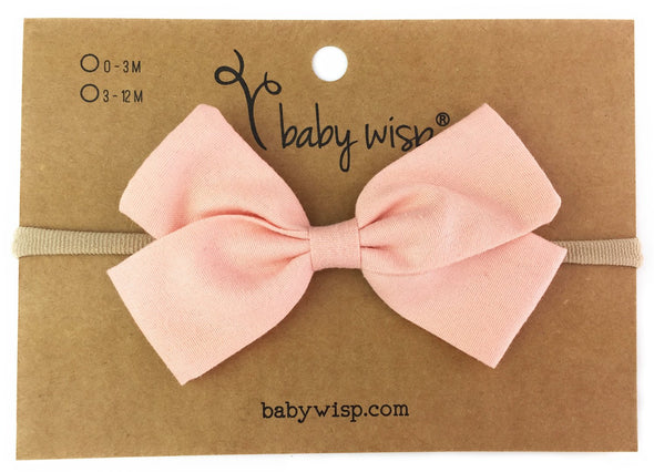 Emma Bow Infant Headband - Peach Baby Wisp