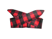 Top Knot Plaid Headband LumberJack Canadiana Print (Buffalo Plaid) Baby Wisp