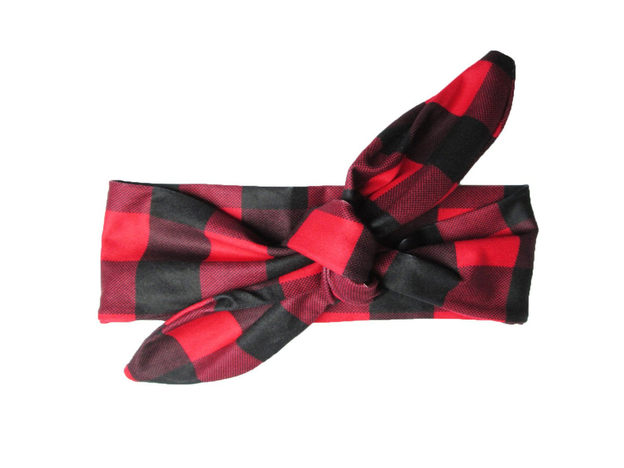 Top Knot Plaid Headband LumberJack Canadiana Print (Buffalo Plaid) Baby Wisp