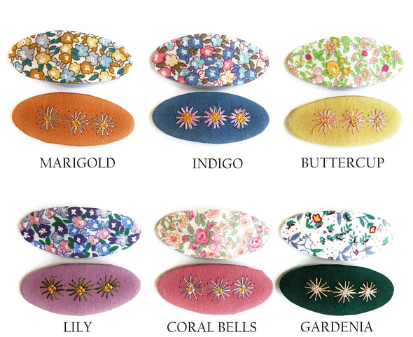 2 Mixed Floral Fabric Hair Clips - Gardenia Baby Wisp