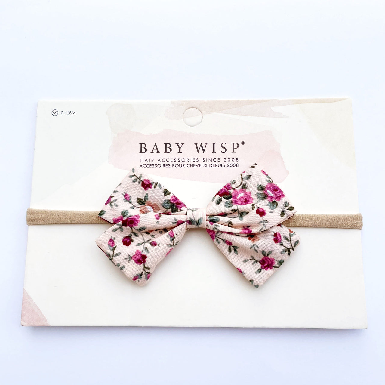 Floral Print Bow Headband - Emma Style Fabric Bow Baby Wisp