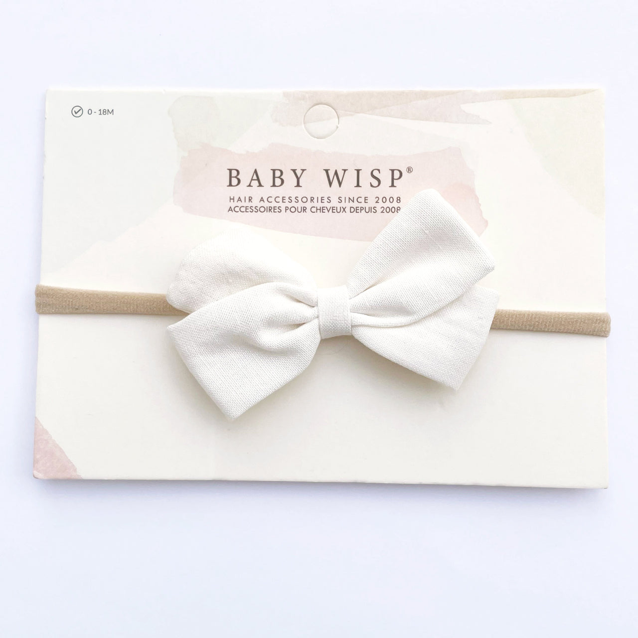 Emma Bow Infant Headbands - White Baby Wisp