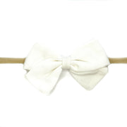Emma Bow Infant Headbands - White Baby Wisp