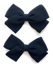 Emma Fabric Bows - Pigtail Bows - Alligator Clip Baby Wisp