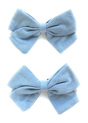 Emma Fabric Bows - Pigtail Bows - Alligator Clip Baby Wisp