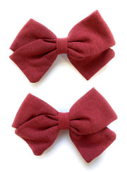 Emma Fabric Bows - Pigtail Bows - Alligator Clip Baby Wisp