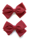 Emma Fabric Bows - Pigtail Bows - Alligator Clip Baby Wisp