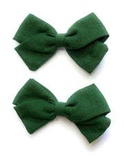 Emma Fabric Bows - Pigtail Bows - Alligator Clip Baby Wisp