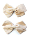 Emma Fabric Bows - Pigtail Bow Alligator Clips - Spring Influence Baby Wisp