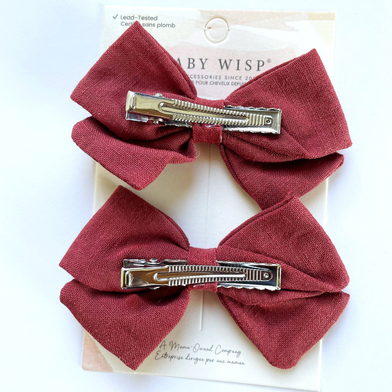 Emma Fabric Bows - Pigtail Bows - Alligator Clip - Sage Baby Wisp