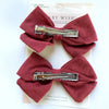 Emma Fabric Bows - Pigtail Bows - Alligator Clip - Sage Baby Wisp