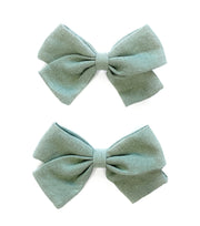 Emma Fabric Bows - Pigtail Bows - Alligator Clip Baby Wisp