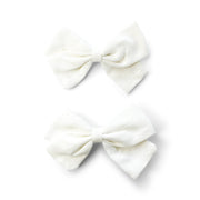 Emma Fabric Bows - Pigtail Bows - Alligator Clip Baby Wisp