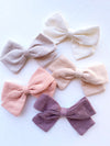 Summer Emma Fabric Bows - Pigtail Bows - Alligator Clip Baby Wisp