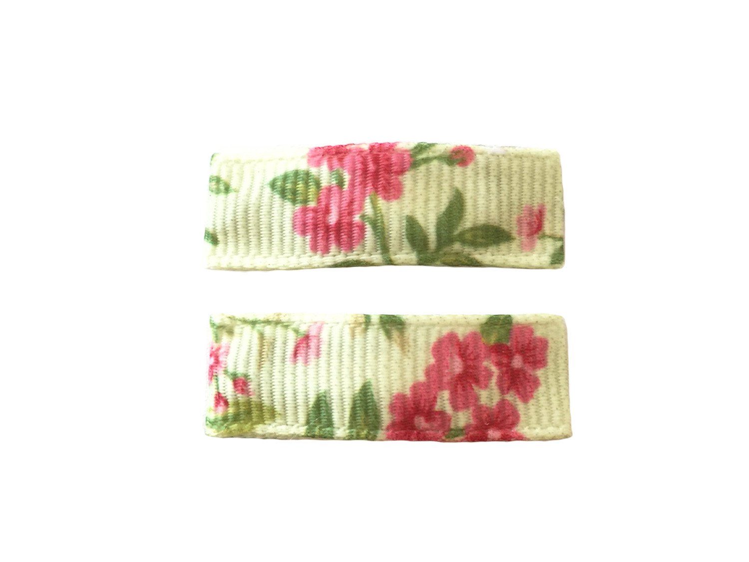 Handmade - Small Snap Urban Clip - Pale Green Floral Baby Wisp